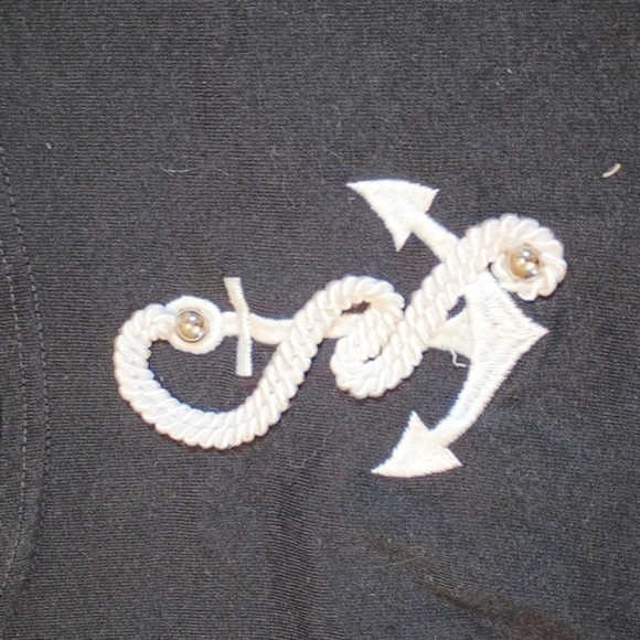 La Blanca Beachwear Mini Black Anchor Coastal Baby Doll Dress A26 - Picture 2 of 6